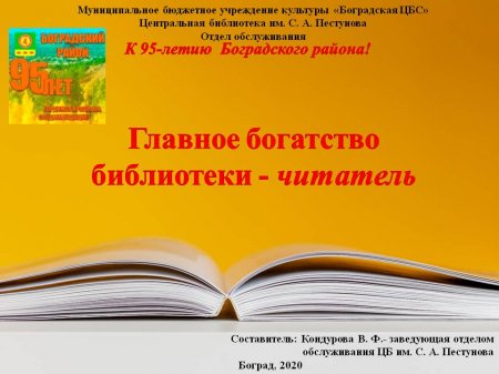Центральная библиотека им. С.А.Пестунова - "Главное богатство библиотеки - читатель"