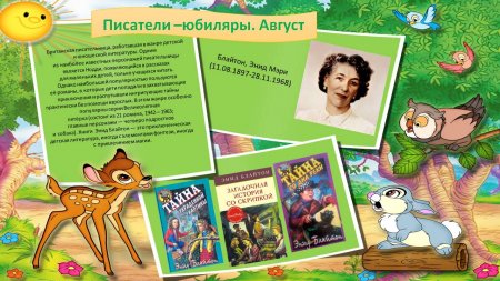 Детская библиотека-"Писатели-юбиляры. 11 августа."